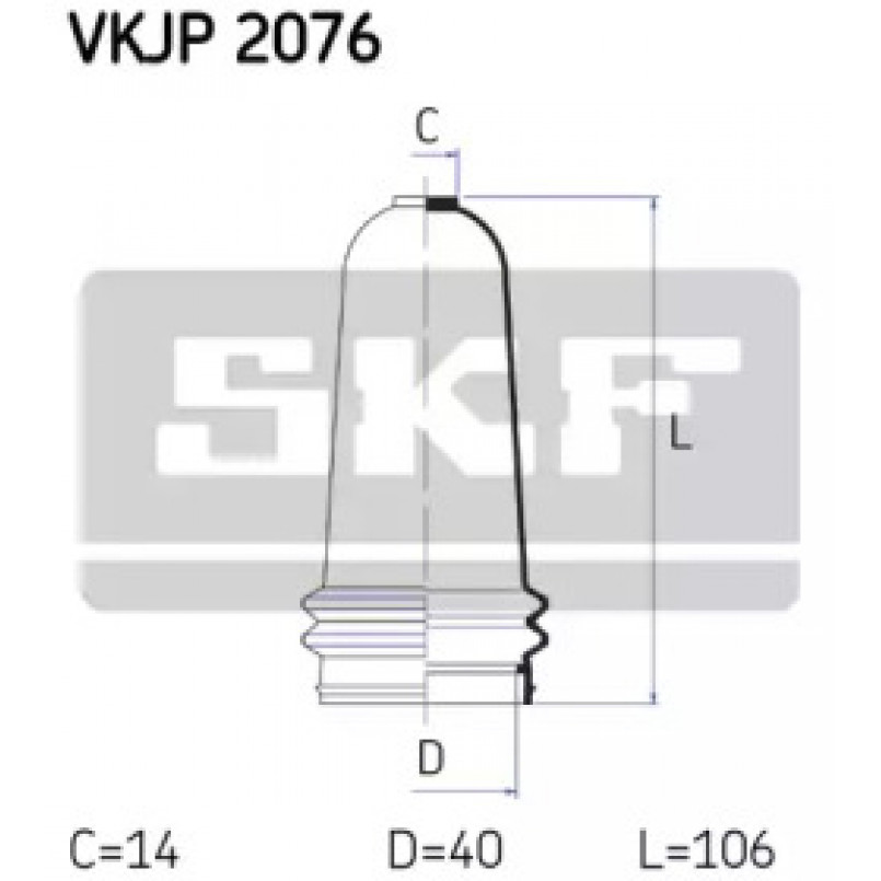 VKJP 2076 SKF - Пильовик привідного валу